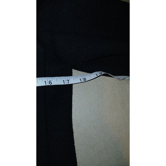 Club Monaco Womens Wool Pea Coat Faux Fur Collar Black XS Zip Mid-length Chic - Picture 9 of 12